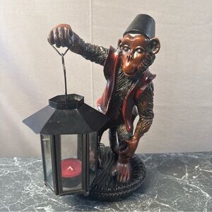 Rare Vintage Butler Monkey With Votive Lamp